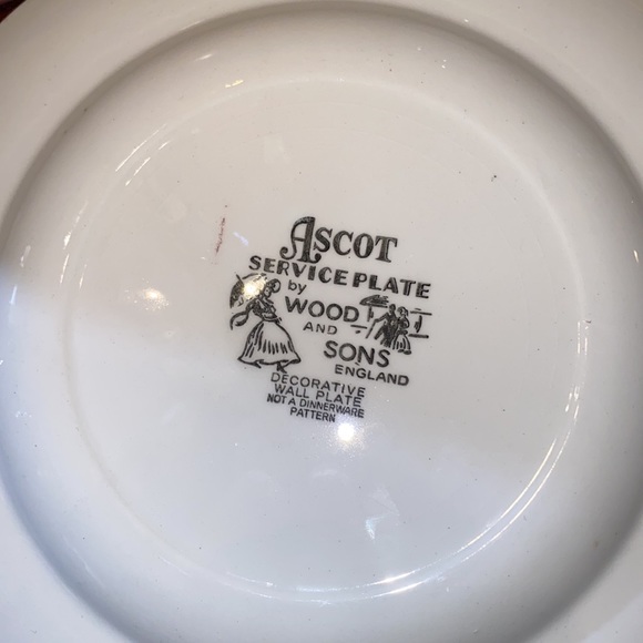 ASCOT Service Plate Wood & Sons Ironstone Decorative Plate Display Wall Decor - Picture 5 of 5